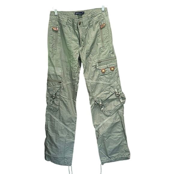 Boston Proper Y2K 90s Kim Possible Army Green Baggy Utility Cargo Pants Size 2 - Picture 3 of 13